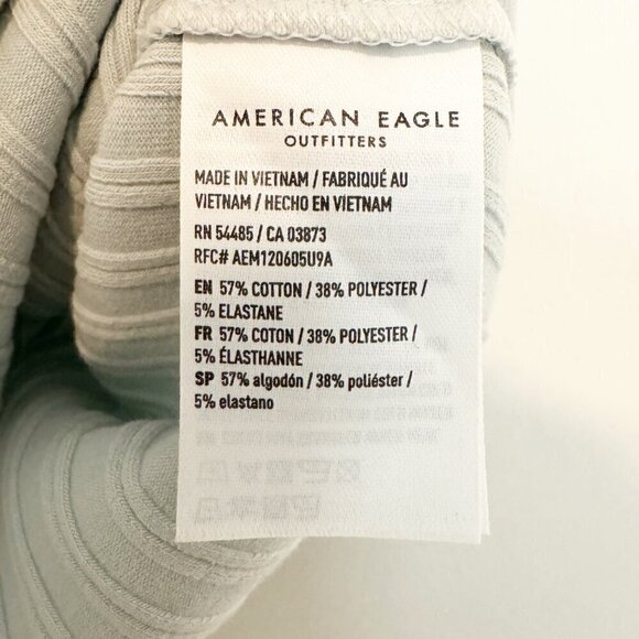 American Eagle One Shoulder Ribbed Sleeveless Tank Top Casual Blue Size Large - Picture 6 of 8